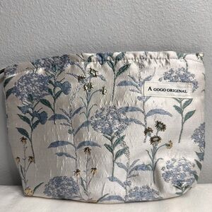 Makeup,Cosmetic Blue/silver Canvas Toiletry Bag  Organizer Travel accessories